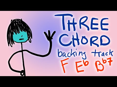 Beginners hate these chords! F Eb Bb7 three chord BACKING TRACK funky rock