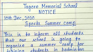 Notice writing in english || How to write Notice