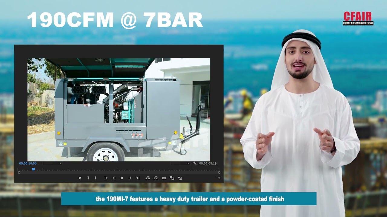CF190M-7 Diesel air compressor introduction mobile air compressor