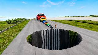 Small vs Giant Cars Falling into a Massive Pit! 💥 | BeamNG.drive