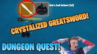 Dungeon Quest Getting The Crystalized Greatsword Best Sword Roblox Youtube - roblox dungeon quest wiki crystalized greatsword roblox