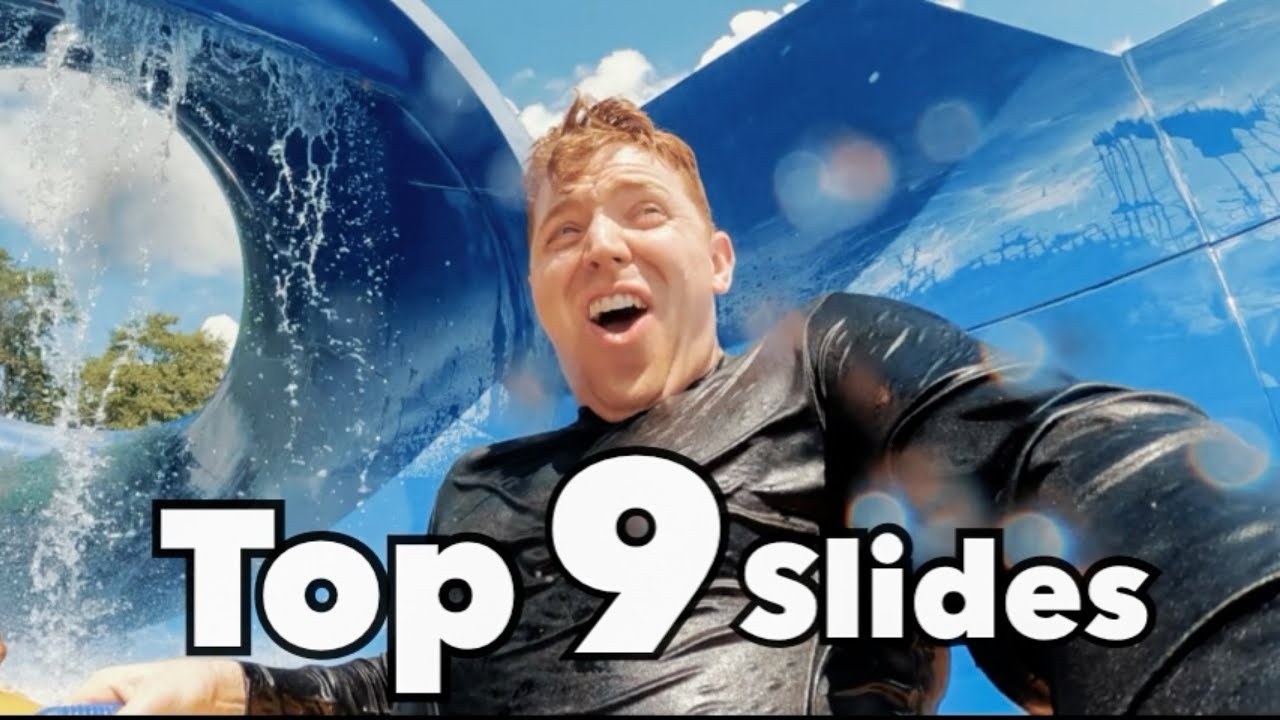 Top 9 Slides at Wild Adventures Splash Island Water Park YouTube