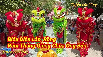 Biểu Diễn Lân, Rồng Rằm Tháng Giêng Chùa Ông Bổn Trà Cú II Thiện cóc Vlog