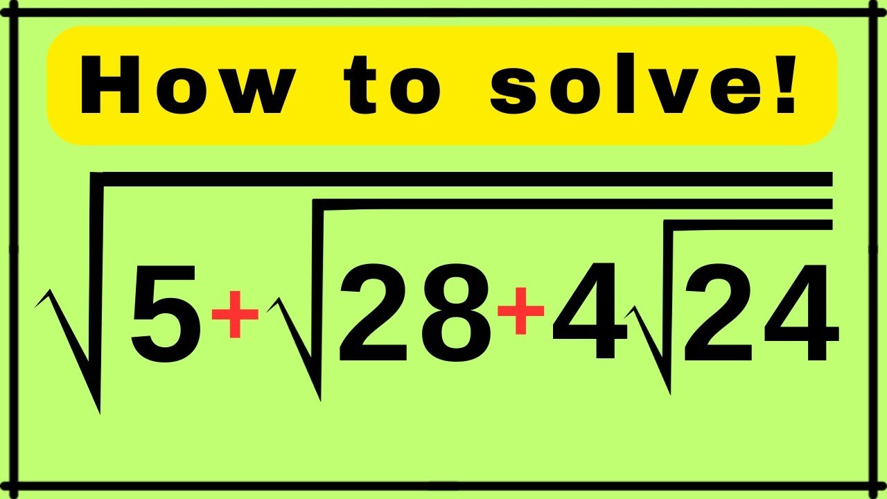 Japanse Math Square Root Japanese | A Very Nice Square Root Algebra Problem | Math Olympiad ...