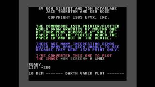 1520 Darth Vader Demo converted to Epyx Toolkit BASIC running at 1mhz (standard speed Commodore 64)