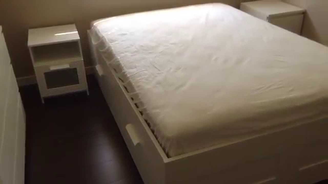 Ikea brimnes bed frame assembly youtube