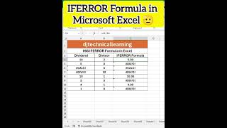 IFERROR Formula in Excel | IFERROR Function in Excel | #iferror #excel #excelshorts #tips #tricks