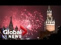 New Year's 2022: Moscow, Russia lights up sky with fireworks display over Red Square