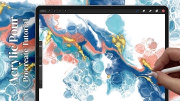 Digital Dirty Pour Painting Technique with Big Cells in the Procreate App