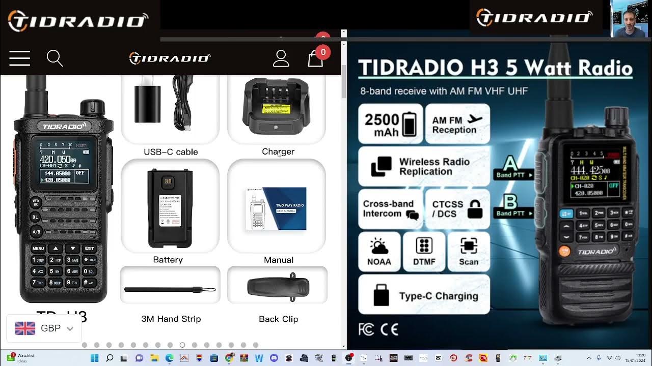 TID - RADIO , H8 & H3 MODELS - BLUETOOTH PROGRAMING-Air Band , GMRS,PMR