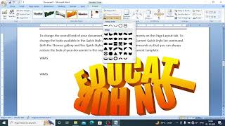 insert tab part 2| Header and footer| drop cap, signature line, word art | symbols & equation| #ccc
