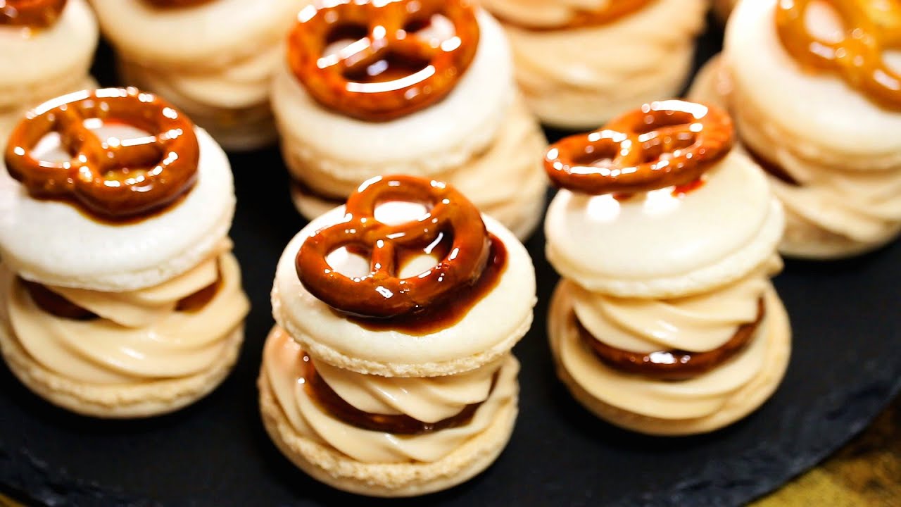 プレッツェルマカロン(塩キャラメルマカロン)の作り方 Salt Caramel Macarons|パンダワンタン