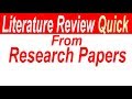 How to Write LITERATURE REVIEW FAST | Quickly Write Literature Review