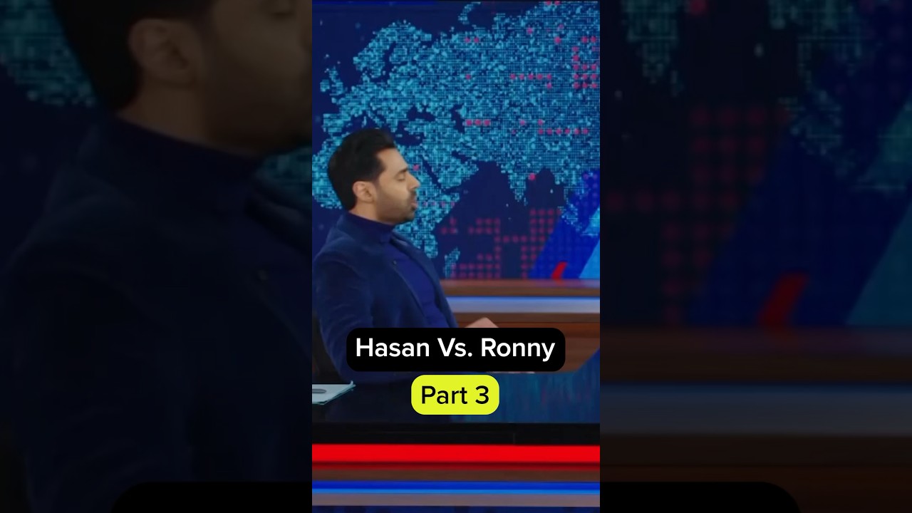 The desk says The Daily Show with Hasan Minhaj 😤😤😤 