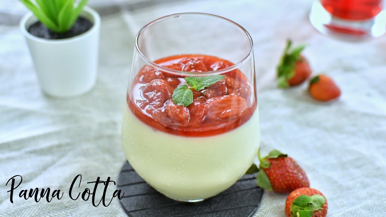 Resepi Panna Cotta Mudah  Strawberi  YouTube