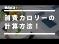 【減量・増量前に】1日の消費カロリーの計算の仕方