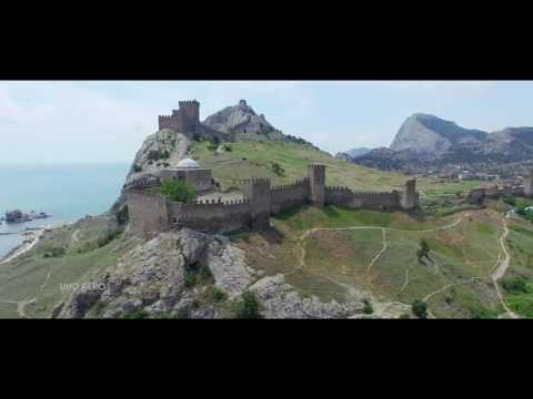 Генуэзская крепость Судак Новый свет Аэросъемка Genoese fortress Sudak New world Aerial video