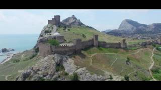 Генуэзская крепость  Судак  Новый свет  Аэросъемка  Genoese fortress  Sudak  New world Aerial video