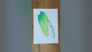 draw realistic cucumber | easy drawing | drawing | easy | #shortsfeed #shortvideo #shorts