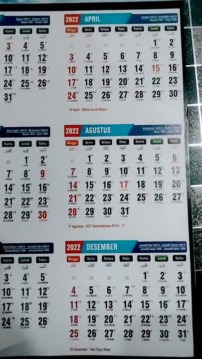 Tanggal favorit kalender 2022