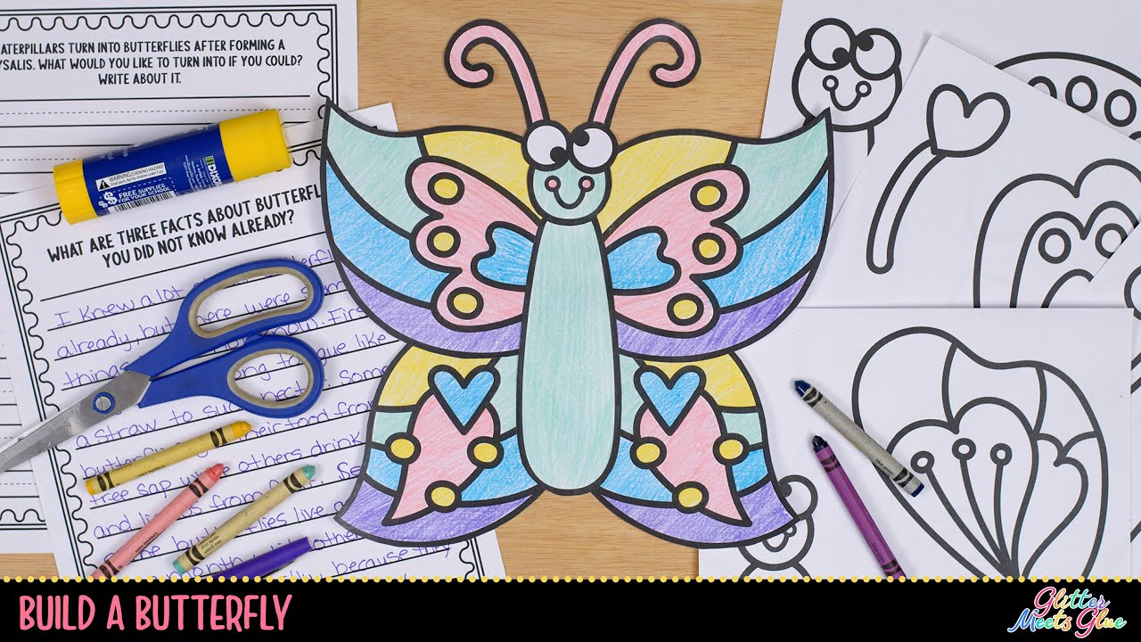 Butterfly Coloring Craft - Art Lessons byGlitter Meets Glue