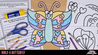 Printable Butterfly Coloring Craft & Writing Prompts for Kids