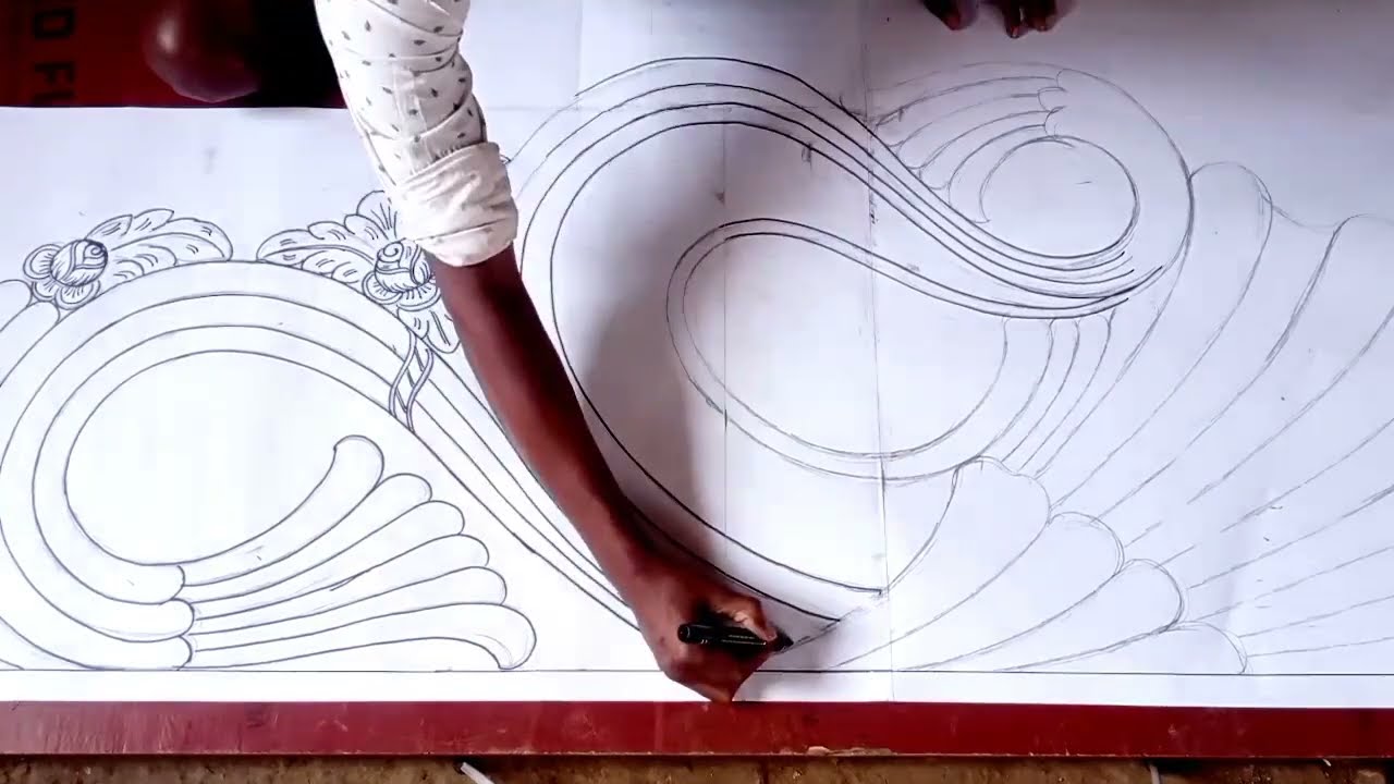 Wood Carving Bed Design Art 6 //Pencil Art