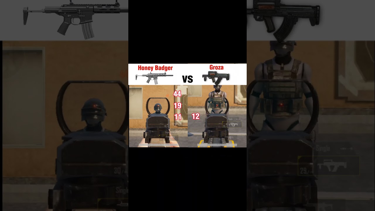 Honey badger vs Groza damage 😱 || 