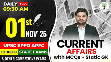 UPSC EPFO APFC 2025 | Current Affairs and Facts | 1st Nov 2025 | By Yogesh Sir | Success Tree