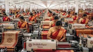 Inside Doddaballapur Saree Manufacturing Factory– Daily Production of 50,000 Luxury Sarees