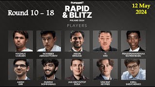 Superbet Blitz 2024 | Round 10 - 18 | Magnus Carlen vs Abdusattorov, Pragg, Gukesh, Arjun & others
