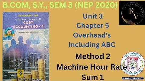Bcom SY Sem 3 Cost Accounting 1 / Unit 3 / Overhead