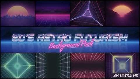 80s Retro Futurism Background Pack