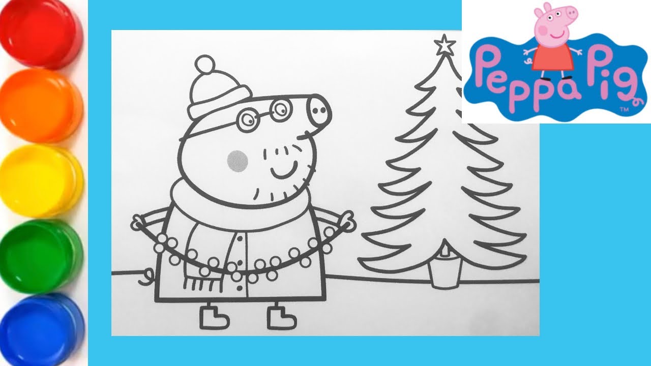 Peppa Pig Christmas Tree Coloring Pages - Coloring and Drawing