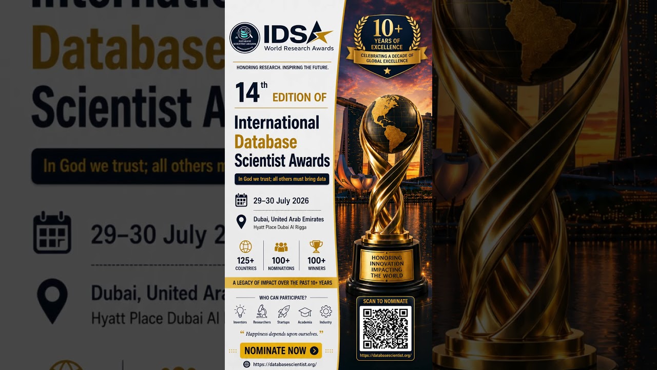14th Edition of International Database Scientist Awards | 29–30 July 2026 | Dubai
