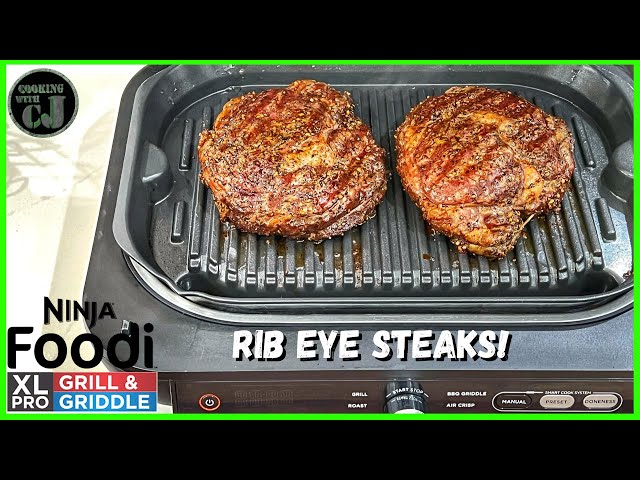 NINJA FOODI XL GRILL RIBEYE STEAKS!  Ninja Foodi Smart XL Grill recipes! 