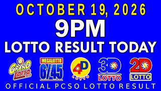 9pm Lotto Result Today October 19 2026 PCSO