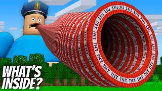 Longest Tnt Tunnel To The Police Man In Minecraft ! Roblox Barry
