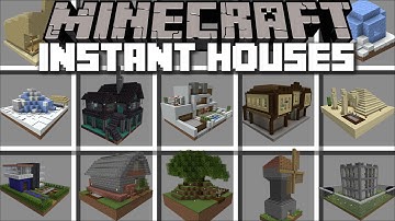 Minecraft INSTANT PREFAB HOUSE MOD / INSTANTLY SPAWN STRUCTURES w/ JAIL AND ZOO !! Minecraft Mods