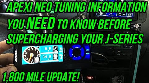 Info you NEED to know when using APEXI NEO on your supercharged J series. SUPER Important!