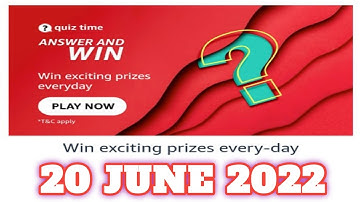 Amazon Funzone Quiz Answers Today| 20 June 2022 |Daily Quiz Time