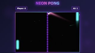 NEON PONG ⚡ Modern HTML5 Arcade Game with AI & Particle Effects