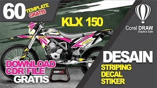 60 Desain Stiker Decal Striping Branding Klx 150 Suzuki Coreldraw Gratis Download Template Youtube