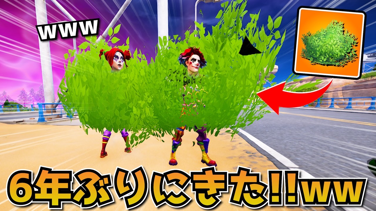 ６年ぶりに「ブッシュが」帰ってきた！意外とバレなくて最高すぎるｗｗｗｗ【フォートナイト】