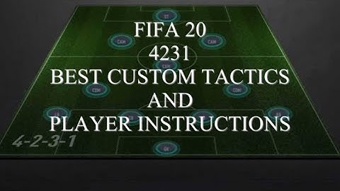 FIFA 20 BEST CUSTOM TACTICS AND PLAYER INSTRUCTIONS FOR THE 4231 (POST PATCH)
