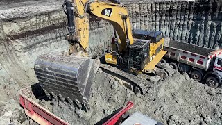 Caterpillar 374D Excavator Loading Mercedes & Man Trucks - Interkat Sa