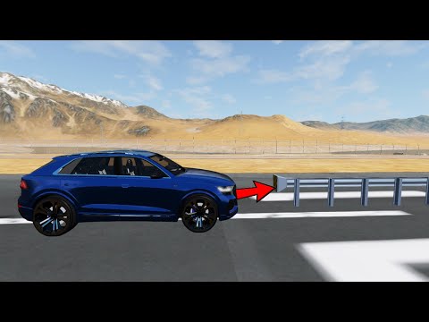 Audi RSQ8 vs CrashHard Guardrail 😱 BeamNG.Drive