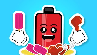 Low Battery Mukbang Chicken, ice cream | Asmr Animation Mukbang Eatmate #funnyanimation #lowbattery screenshot 1