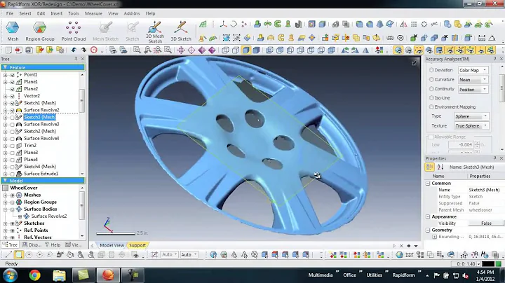 Reverse Engineering a Wheel Cover with Rapidform XOR