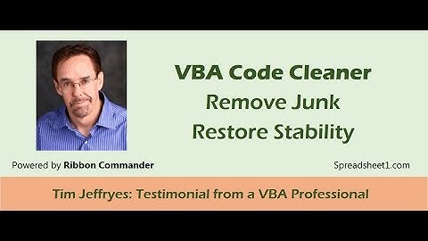 Ribbon Commander (RC): Testimonial From An Expert About VBA Code Cleaner
